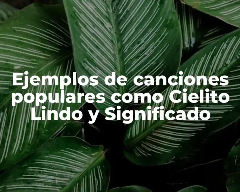 Ejemplos de canciones populares como Cielito Lindo y Significado