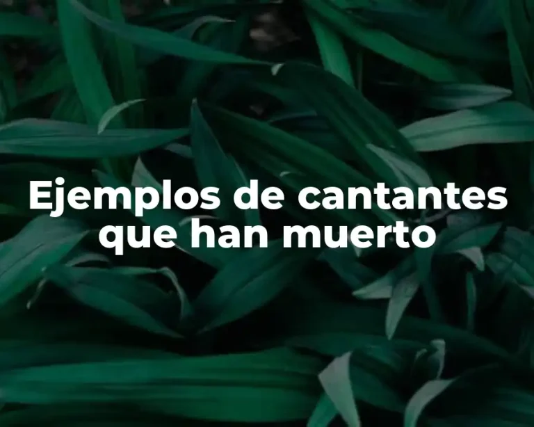 Ejemplos de cantantes que han muerto