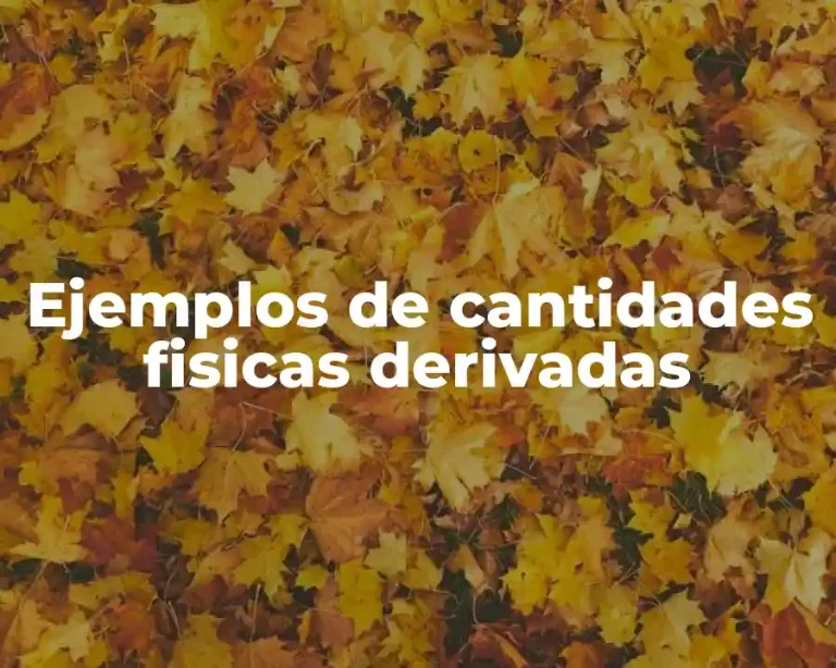 Ejemplos de cantidades fisicas derivadas