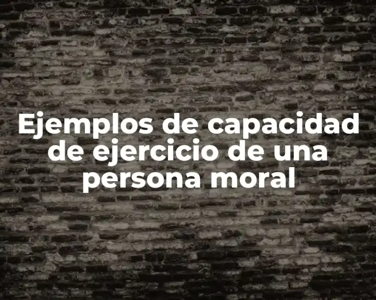 Ejemplos de capacidad de ejercicio de una persona moral