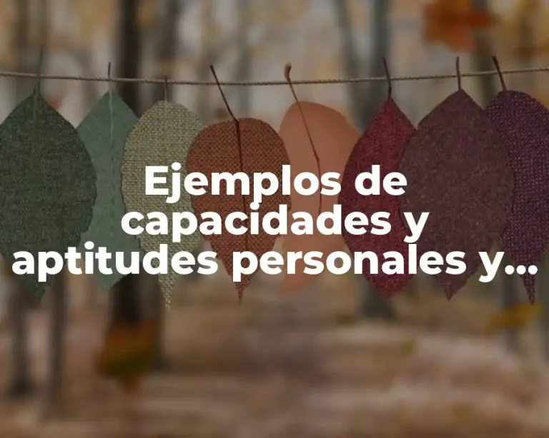 Ejemplos de capacidades y aptitudes personales y Significado
