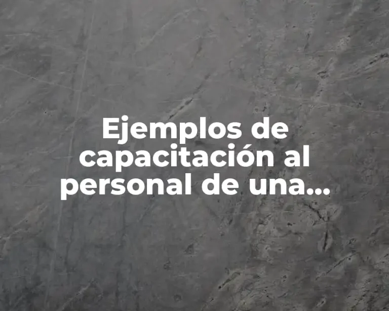 Ejemplos de capacitación al personal de una empresa