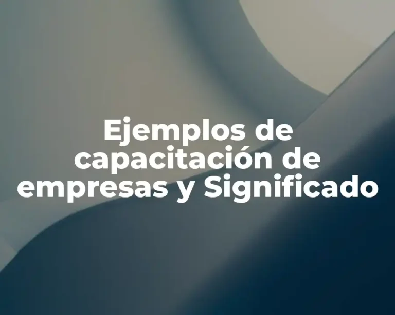 Ejemplos de capacitación de empresas y Significado