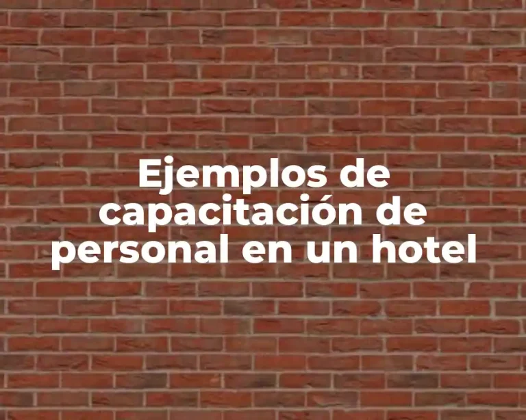 Ejemplos de capacitación de personal en un hotel