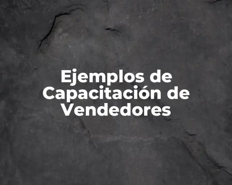 Ejemplos de Capacitación de Vendedores
