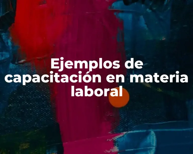 Ejemplos de capacitación en materia laboral