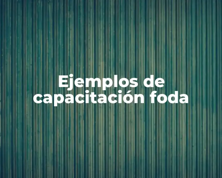 Ejemplos de capacitación foda