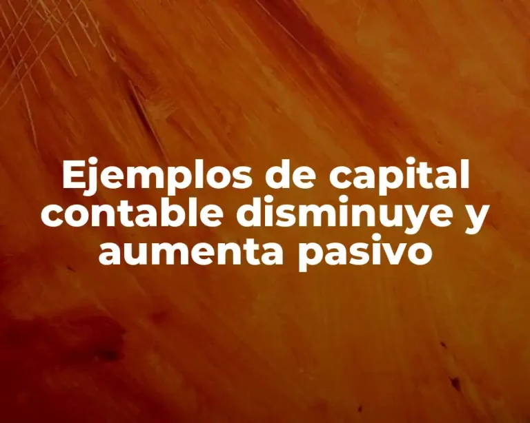 Ejemplos de capital contable disminuye y aumenta pasivo