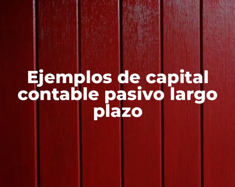 Ejemplos de capital contable pasivo largo plazo
