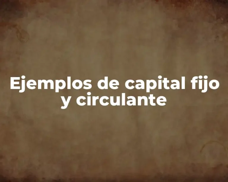 Ejemplos de capital fijo y circulante