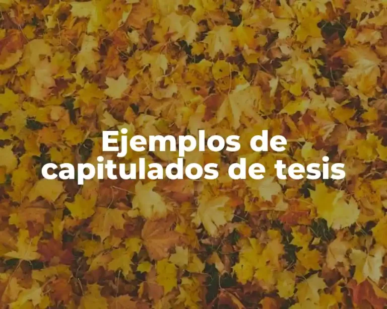Ejemplos de capitulados de tesis
