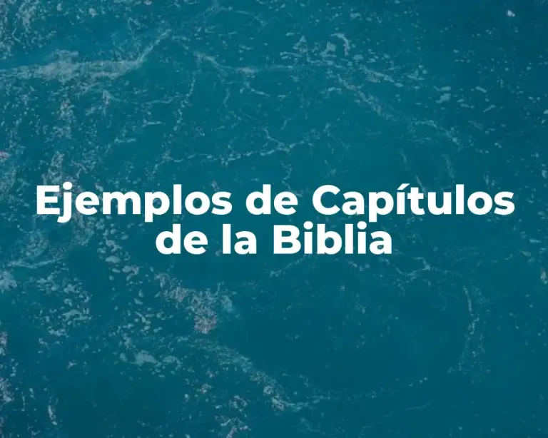 Ejemplos de Capítulos de la Biblia