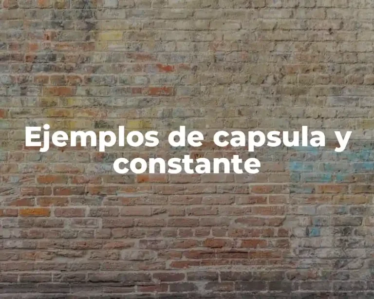 Ejemplos de capsula y constante
