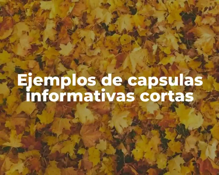 Ejemplos de capsulas informativas cortas