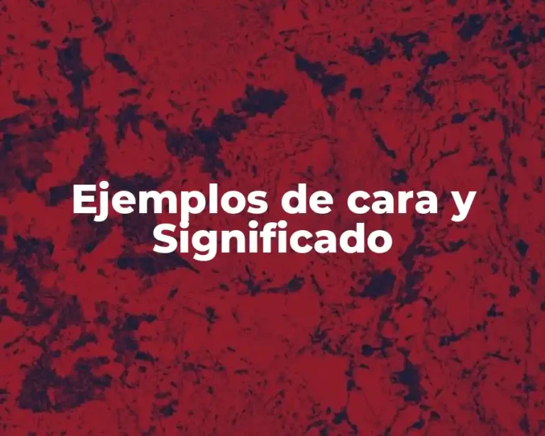 Ejemplos de cara y Significado