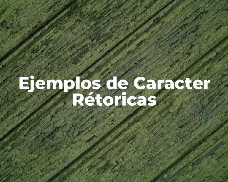 Ejemplos de Caracter Rétoricas