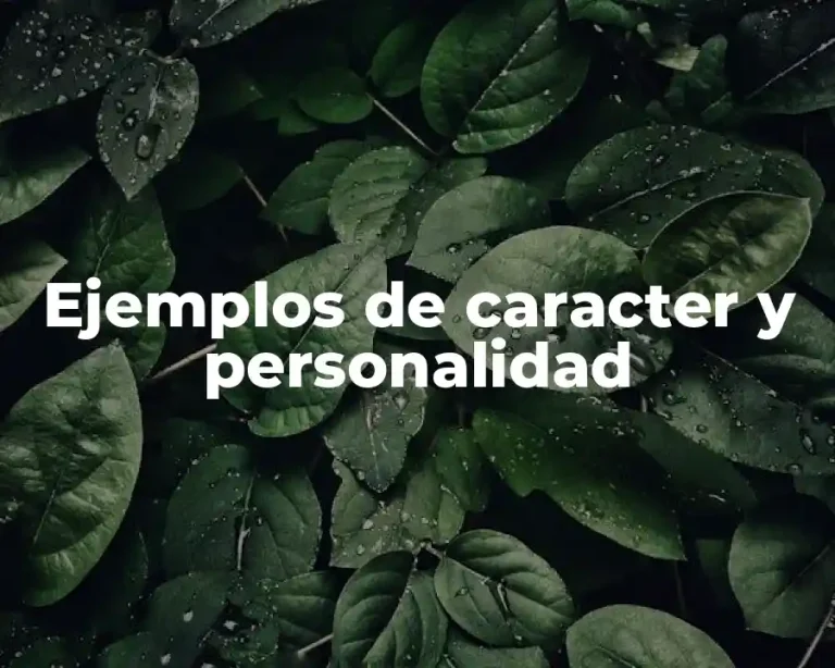 Ejemplos de caracter y personalidad