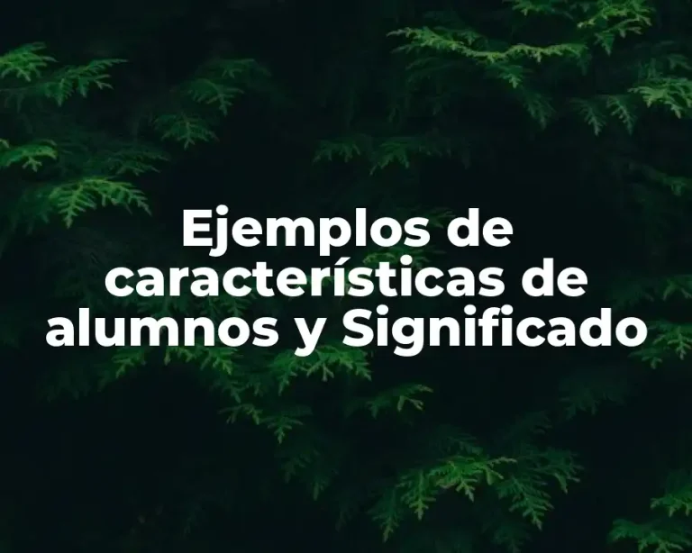 Ejemplos de características de alumnos y Significado