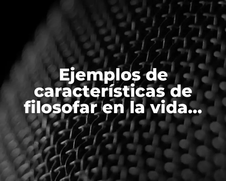 Ejemplos de características de filosofar en la vida cotidiana