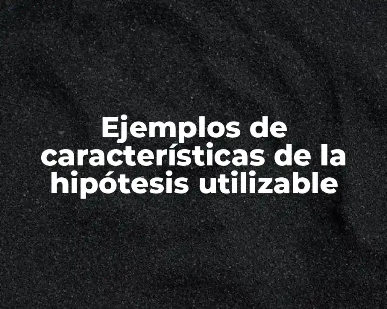 Ejemplos de características de la hipótesis utilizable
