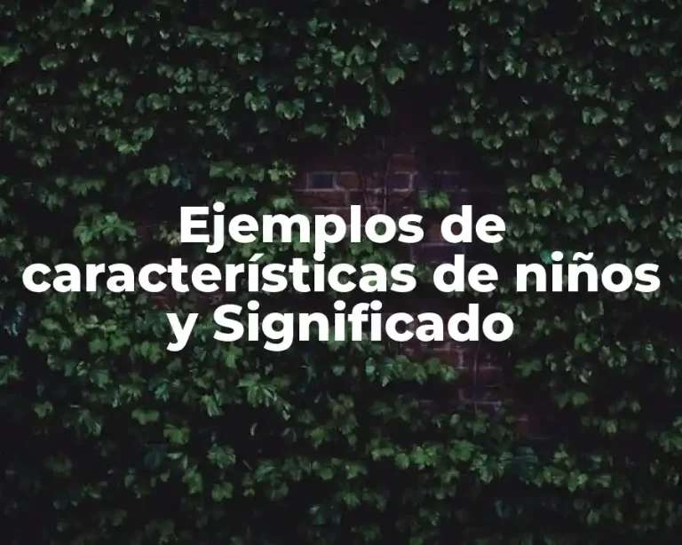 Ejemplos de características de niños y Significado