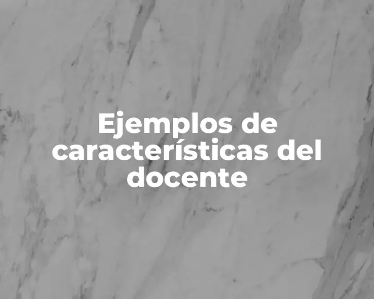 Ejemplos de características del docente