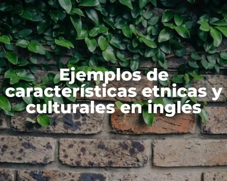 Ejemplos de características etnicas y culturales en inglés