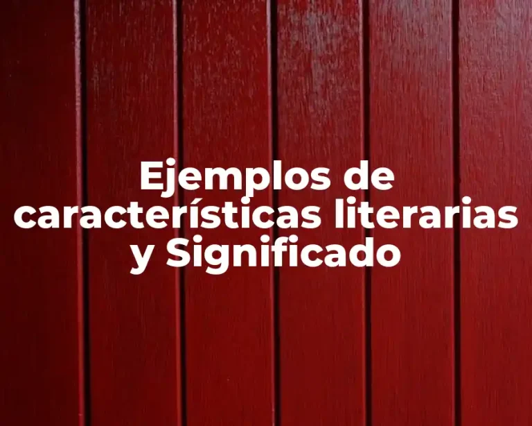Ejemplos de características literarias y Significado