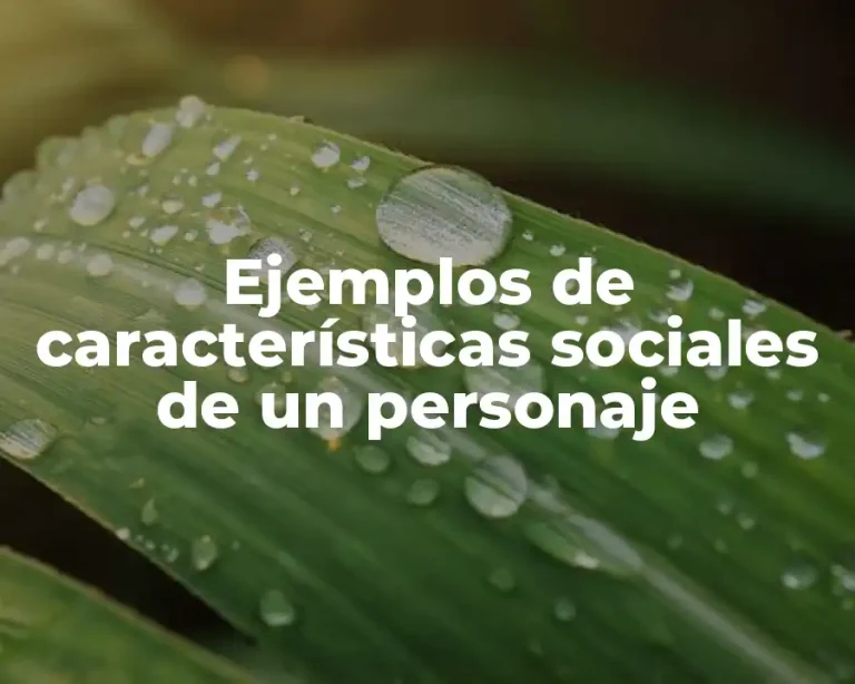 Ejemplos de características sociales de un personaje