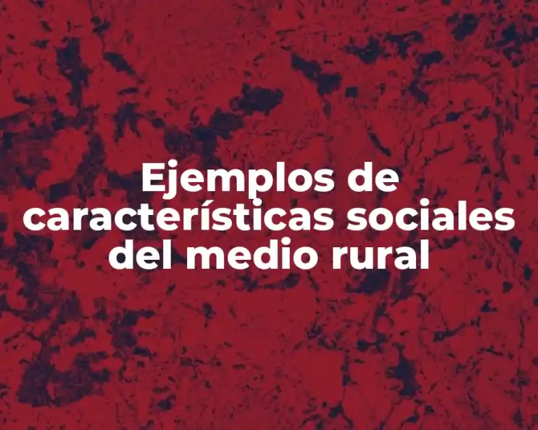 Ejemplos de características sociales del medio rural