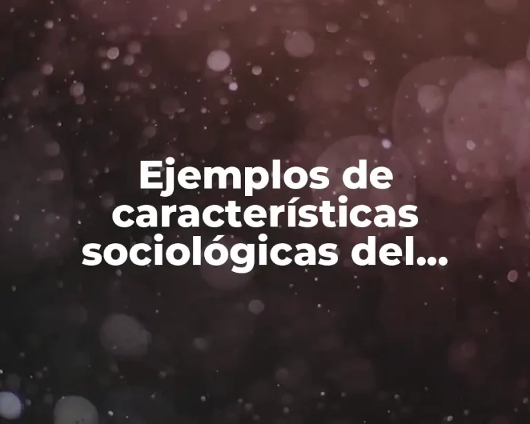 Ejemplos de características sociológicas del segmento del mercado y Significado