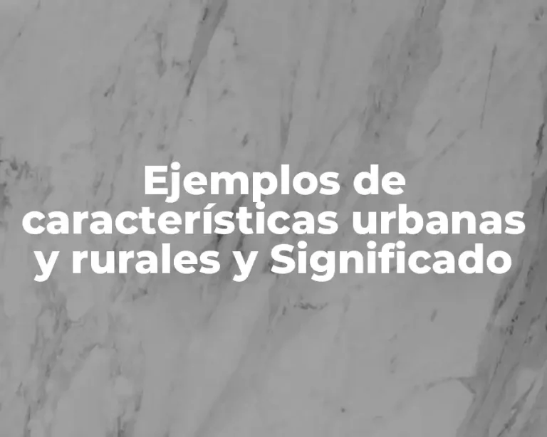 Ejemplos de características urbanas y rurales y Significado