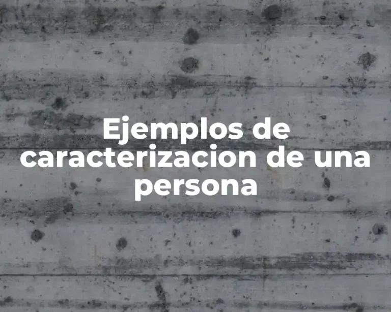 Ejemplos de caracterizacion de una persona