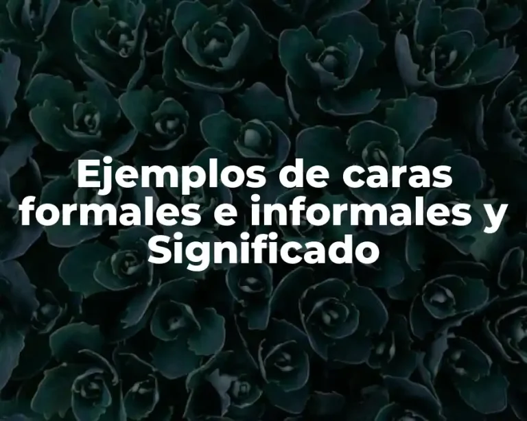Ejemplos de caras formales e informales y Significado
