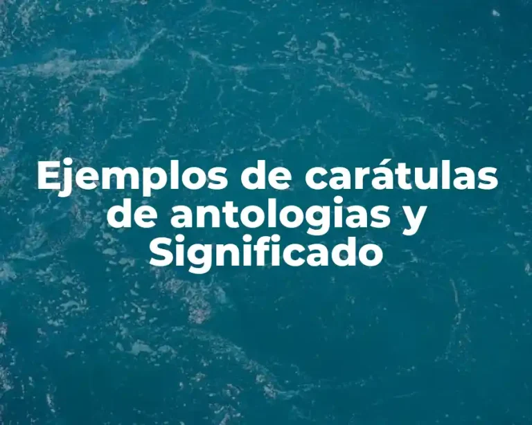 Ejemplos de carátulas de antologias y Significado