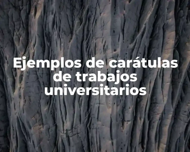 Ejemplos de carátulas de trabajos universitarios