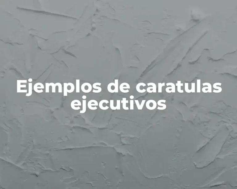 Ejemplos de caratulas ejecutivos