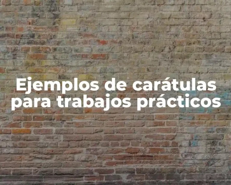 Ejemplos de carátulas para trabajos prácticos