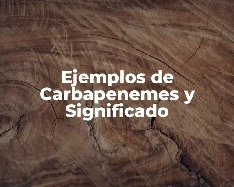 Ejemplos de Carbapenemes y Significado