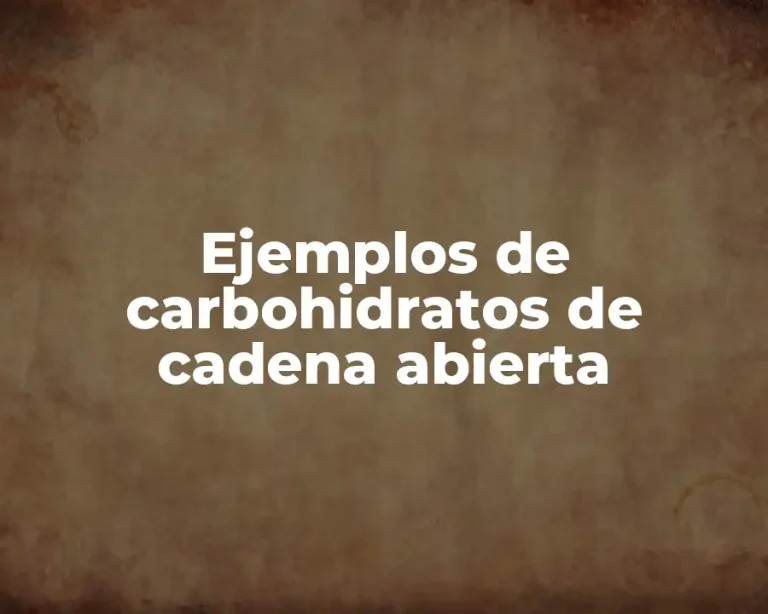 Ejemplos de carbohidratos de cadena abierta
