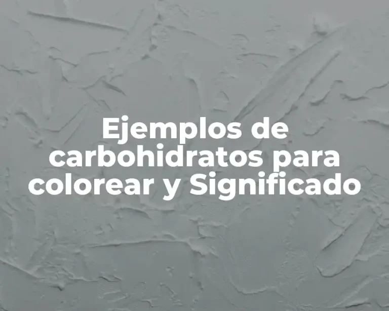 Ejemplos de carbohidratos para colorear y Significado