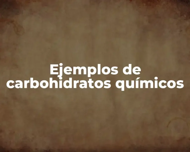 Ejemplos de carbohidratos químicos