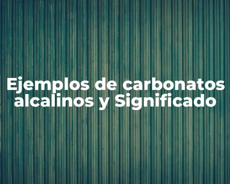 Ejemplos de carbonatos alcalinos y Significado