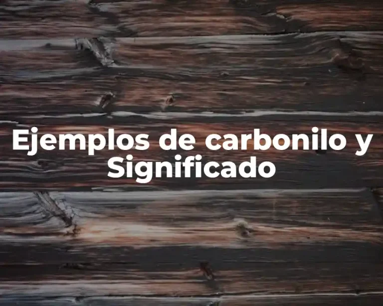 Ejemplos de carbonilo y Significado