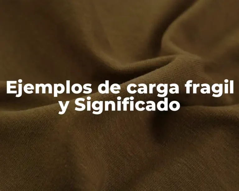 Ejemplos de carga fragil y Significado