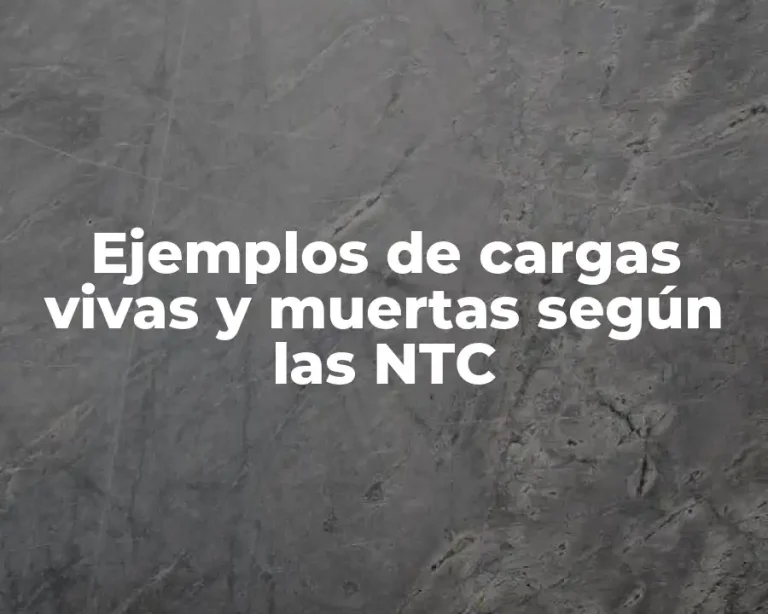 Ejemplos de cargas vivas y muertas según las NTC