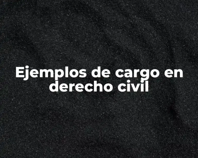 Ejemplos de cargo en derecho civil