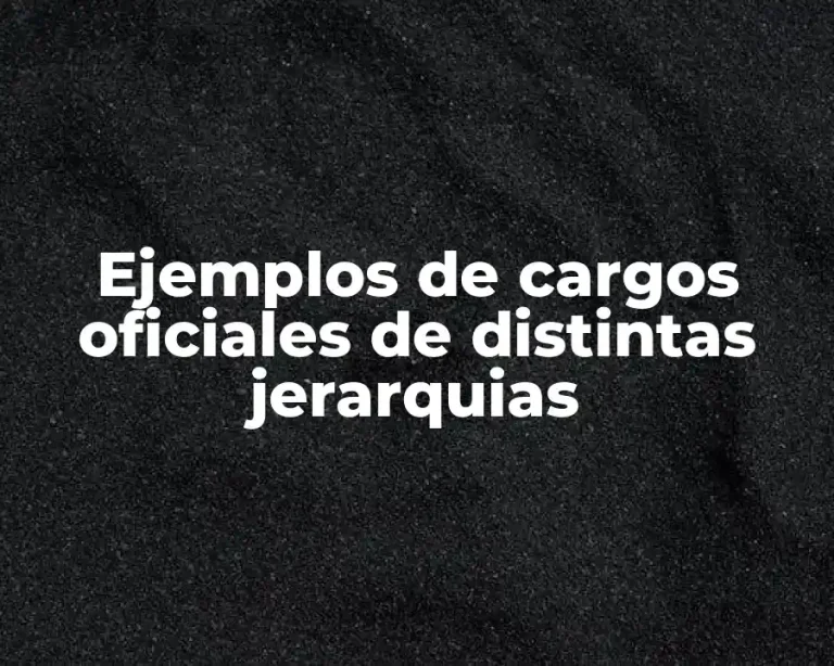 Ejemplos de cargos oficiales de distintas jerarquias