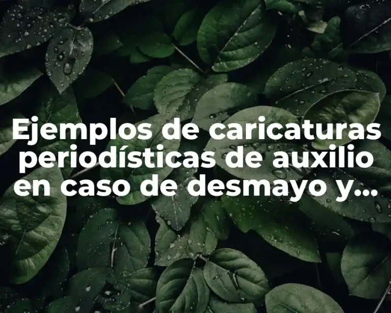 Ejemplos de caricaturas periodísticas de auxilio en caso de desmayo y Significado