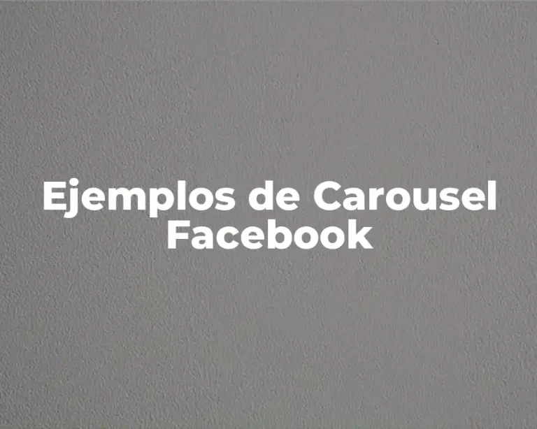Ejemplos de Carousel Facebook